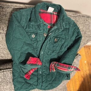Carter's Green Quilted Jean Jacket with Red Plaid Lining